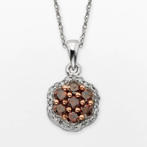 銀色 シルバー 赤 レッド 白色 ホワイト ダイヤモンド 2CT. T.W. 【 JEWELEXCESS STERLING SILVER 1/2-CT. RED AND WHITE DIAMOND FLOWER PENDANT / 】 ジュエリー アクセサリー レディースジュエリー ネックレス ペン|スニケス