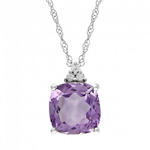 白色 ホワイト ゴールド ダイヤモンド 紫 パープル 【 STELLA GRACE 10K WHITE GOLD AMETHYST AND DIAMOND ACCENT PENDANT / PURPLE 】 ジュエリー アクセサリー レディースジュエリー ネックレス ペンダント
