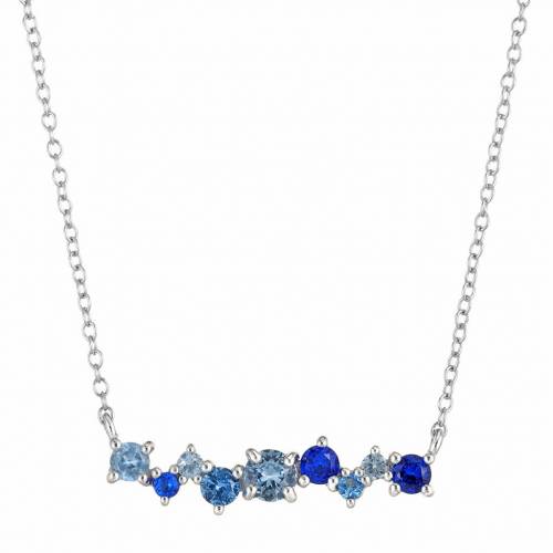 銀色 シルバー アクアマリン ネックレス & 【 GEMMINDED STERLING SILVER LAB-CREATED AQUAMARINE SPINEL CLUSTER NECKLACE / 】 ジュエリー アクセサリー レディースジュエリー ペンダント