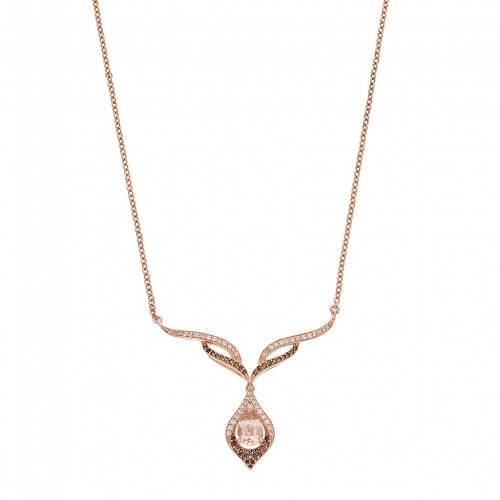 ローズ ゴールド ダイヤモンド ネックレス & T.W. 【 10K ROSE GOLD MORGANITE 1/4 CARAT DIAMOND PENDANT NECKLACE / 10K ROSE 】 ジュエリー アクセサリー レディースジュエリー ペンダント
