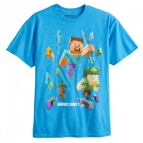 Seal限定商品 Licensed Character キャラクター グラフィック Tシャツ ヘザー Heather Licensed Character Minecraft Graphic Tee Turquoise キッズ ベビー マタニティ トップス Tシャツ スニケス 再再販 Www Mysmileteethwhitening Com