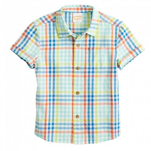 国際ブランド 楽天市場 Jumping Beans ベビー 赤ちゃん用 ウーブン Woven Jumping Beans Toddler Patterned Shirt Teal Multi キッズ ベビー マタニティ トップス スニケス 50 Off Lexusoman Com