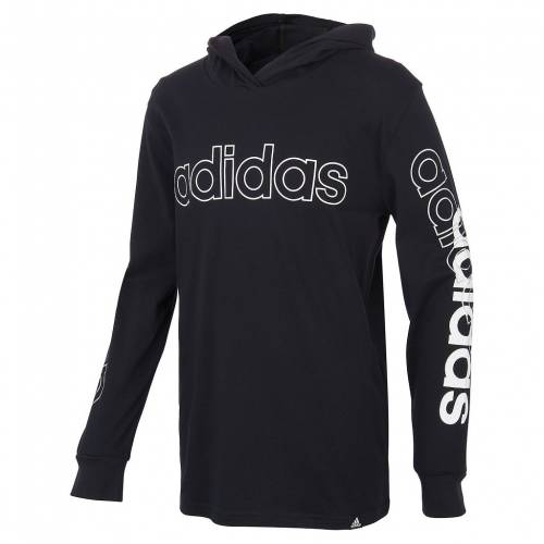 スウェット トレーナー ブラック 黒色 Tシャツ フード付 アディダス Adidas アディダス スウェット トップス マタニティ ベビー キッズ Black Adi Tee Hooded Linear Triple Adidas 高級ブランド Soulyroots Com