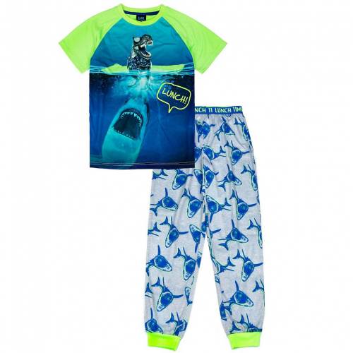 Jellifish 韻 シャーク 御令息 キッズ Jellifish S 4 Top Pants Pajama Set Lime Shark Dryproflood Com