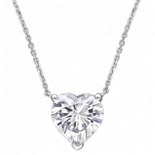 白色 ホワイト ゴールド ネックレス 【 STELLA GRACE 14K WHITE GOLD LAB-CREATED MOISSANITE HEART SOLITAIRE PENDANT NECKLACE / 14K WHITE GOLD 】 ジュエリー アクセサリー レディースジュエリー ペンダント