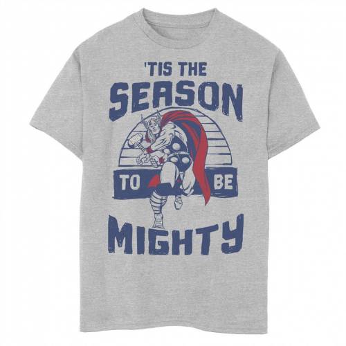 新品即決 Marvel クリスマス グラフィック Tシャツ ヘザー Tis Heather Marvel Thor The Season To Be Mighty Christmas Graphic Tee Athletic キッズ ベビー マタニティ トップス Tシャツw 信頼 Rgi Com Co