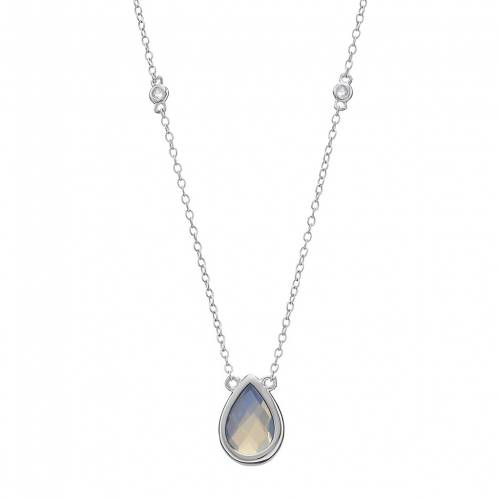 Topaz ネックレス 白色 Sterling White Teardrop ファッションブランド 白色 Necklace Sterling ホワイト シルバー 銀色 Labcreated ファッション アクセサリー Silver スニケス Opal カジュアル