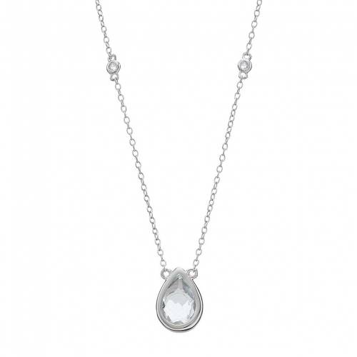 銀色 シルバー 白色 ホワイト ネックレス 【 GEMMINDED STERLING SILVER WHITE TOPAZ TEARDROP NECKLACE / 】 ジュエリー アクセサリー レディースジュエリー ペンダント