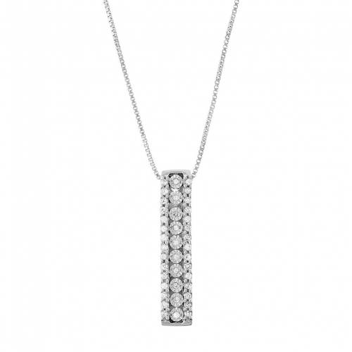 銀色 シルバー ダイヤモンド ネックレス 白色 ホワイト T.W. 【 UNBRANDED STERLING SILVER 1/5 CARAT DIAMOND STICK PENDANT NECKLACE / WHITE 】 ジュエリー アクセサリー レディースジュエリー ペンダント｜スニケス
