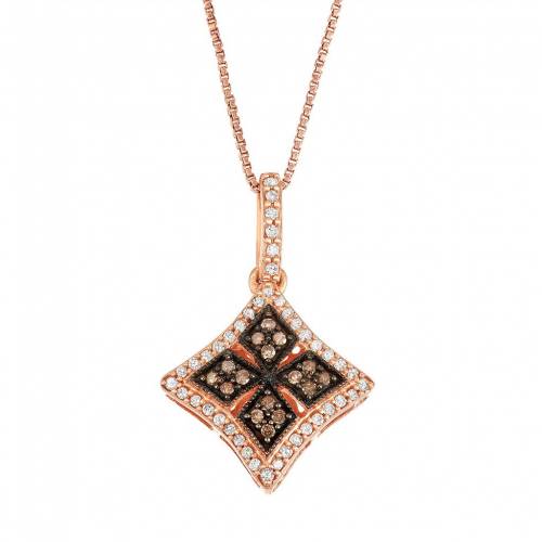 ローズ ゴールド 銀色 シルバー 白色 ホワイト 茶色 ブラウン ダイヤモンド ネックレス & 【 UNBRANDED ROSE GOLD OVER SILVER WHITE BROWN DIAMOND MEDALLION PENDANT NECKLACE / STERLING 】 ジュエリー アクセサリー 71,830円