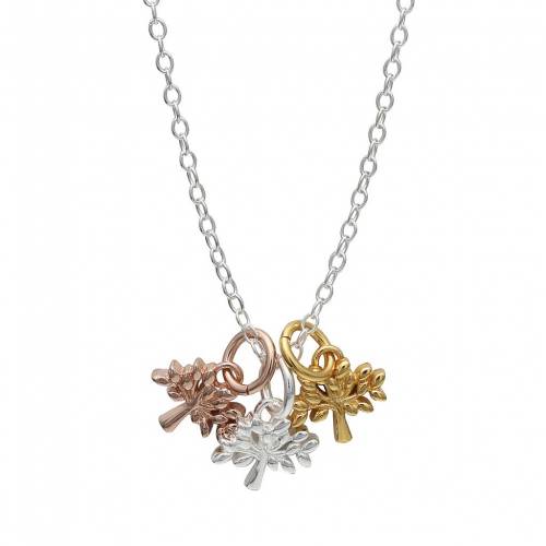 銀色 シルバー ネックレス 【 PRIMROSE STERLING SILVER POLISHED TRICOLOR FAMILY TREE PENDANT NECKLACE / TRI TONE 】 ジュエリー アクセサリー レディースジュエリー ペンダント