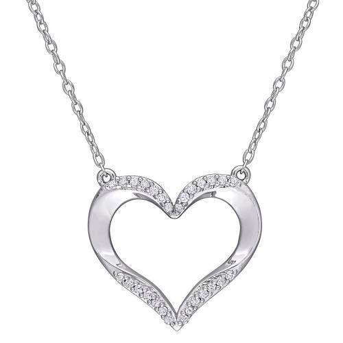 銀色 シルバー ダイヤモンド ネックレス T.W. 【 STELLA GRACE STERLING SILVER 1/8 CARAT DIAMOND OPEN HEART PENDANT NECKLACE / STERLING SILVER 】 ジュエリー アクセサリー レディースジュエリー ペンダント