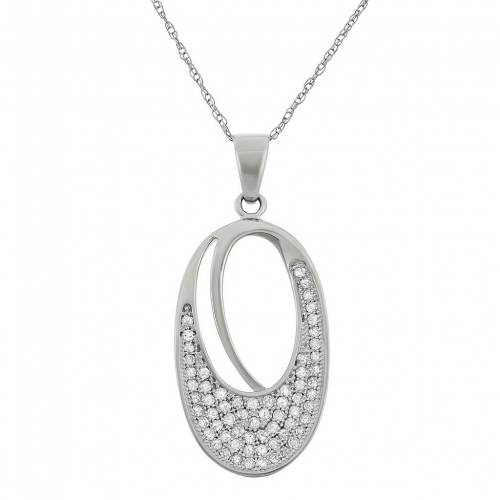 銀色 シルバー ダイヤモンド ネックレス T.W. 【 UNBRANDED STERLING SILVER 1/3 CARAT DIAMOND OVAL PENDANT NECKLACE / SILVER TONE 】 ジュエリー アクセサリー レディースジュエリー ペンダント 78,760円
