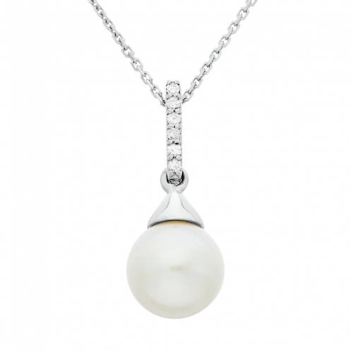 パール ダイヤモンド 銀色 シルバー ネックレス 白色 ホワイト 【 UNBRANDED FRESHWATER CULTURED PEARL AND DIAMOND ACCENT STERLING SILVER PENDANT NECKLACE / WHITE 】 ジュエリー アクセサリー レディースジュエリー|スニケス