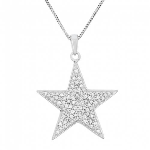 ダイヤモンド 銀色 シルバー ネックレス 白色 ホワイト T.W. 【 UNBRANDED 1/4 CARAT DIAMOND STERLING SILVER STAR PENDANT NECKLACE / WHITE 】 ジュエリー アクセサリー レディースジュエリー ペンダント 35,555円
