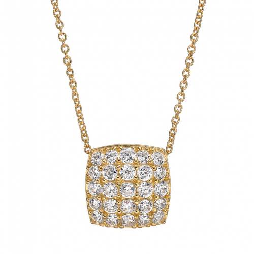 ゴールド 銀色 シルバー ネックレス 白色 ホワイト 【 SOPHIE MILLER CUBIC ZIRCONIA 14K GOLD OVER SILVER SQUARE PENDANT NECKLACE / WHITE 】 ジュエリー アクセサリー レディースジュエリー ペンダント｜スニケス