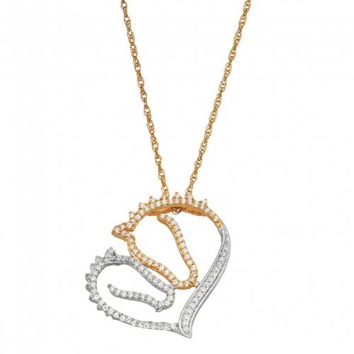 銀色 シルバー ダイヤモンド ネックレス T.W. 【 JEWELEXCESS TWO TONE STERLING SILVER 1/3 CARAT DIAMOND HEART PENDANT NECKLACE / TWO TONE 】 ジュエリー アクセサリー レディースジュエリー ペンダント｜スニケス