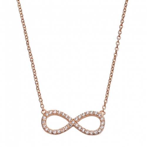 ローズ ゴールド 銀色 シルバー ネックレス 【 UNBRANDED ROSE GOLD TONE STERLING SILVER CUBIC ZIRCONIA INFINITY NECKLACE / 】 ジュエリー アクセサリー レディースジュエリー ペンダント|スニケス
