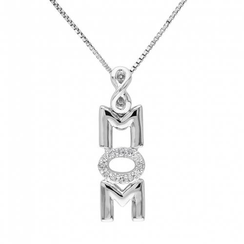 ダイヤモンド 銀色 シルバー ネックレス 白色 ホワイト 【 STELLA GRACE DIAMOND ACCENT STERLING SILVER MOM INFINITY PENDANT NECKLACE / WHITE 】 ジュエリー アクセサリー レディースジュエリー ペンダント