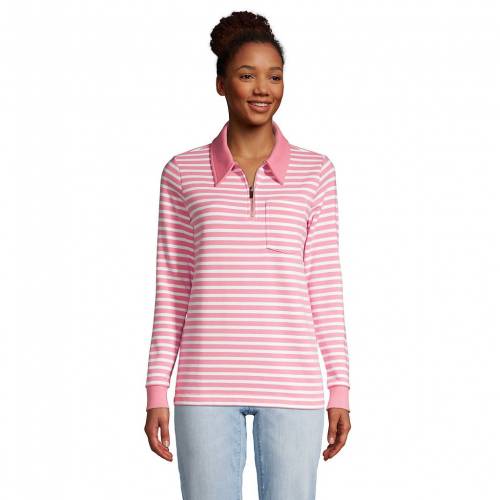 Lands End 小さめ スウェットシャツ トレーナー ピンク ストライプ Lands Pink Stripe End Petite Serious Sweats Quarterzip Sweatshirt Painfreepainrelief Com
