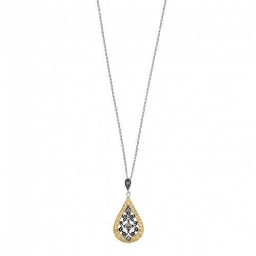 ネックレス 【 TORI HILL GENUINE MARCASITE TWO-TONE TEARDROP PENDANT NECKLACE / SILVERTONE 】 ジュエリー アクセサリー レディースジュエリー ペンダント|スニケス