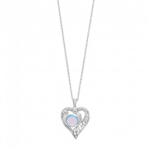 銀色 シルバー 青色 ブルー 白色 ホワイト ネックレス & 【 UNBRANDED STERLING SILVER LAB-CREATED BLUE OPAL WHITE SAPPHIRE HEART PENDANT NECKLACE / 】 ジュエリー アクセサリー レディースジュエリー ペンダント|スニケス