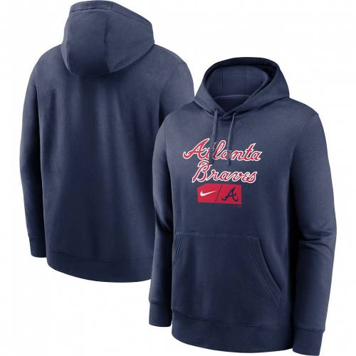 ナイキ Nike 紺色 ダーク ブルー アトランタ ブレーブス ナイン クラブ フーディー パーカー メンズ Team Nike Navy Lettering Club Brv Colegiovictorhugo Cl