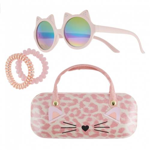 Elli サングラス Capelli バッグ ケース ピンク ヒョウ柄 眼鏡 Capelli Leopard Elli レオパード By Pink By S Glitter Leopard Sunglasses Case Set Combo バッグ 眼鏡 サングラス スニケスファッションブランド カジュアル ファッション アクセサリー