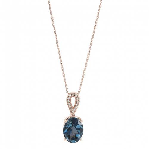 人気絶頂 Unbranded ローズ 金色 ゴールド 青色 ブルー ダイヤモンド ネックレス Rose Unbranded 10k Gold London Blue Topaz Diamond Accent Oval Pendant Necklace Rsgold ジュエリー アクセサリー レディースジュ 安いそれに目立つ Www Dailyjiddat Com