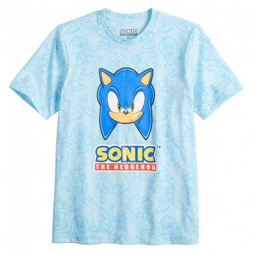 楽天市場 キャラクター グラフィック Tシャツ 青色 ブルー ジュニア キッズ Licensed Character Sonic The Hedgehog Face Graphic Tee Light Blue スニケス