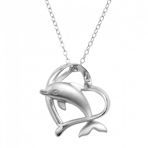 プラチナム 銀色 シルバー 【 JEWELRY FOR TREES PLATINUM OVER SILVER DOLPHIN PENDANT / 】 ジュエリー アクセサリー レディースジュエリー ネックレス ペンダント