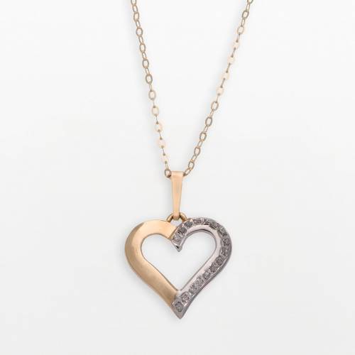 ダイヤモンド ゴールド 【 UNBRANDED DIAMOND FASCINATION 14K GOLD OPEN-HEART PENDANT / 14K GOLD 】 ジュエリー アクセサリー レディースジュエリー ネックレス ペンダント