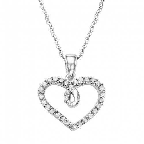 白色 ホワイト ゴールド ダイヤモンド T.W. 【 UNBRANDED 10K WHITE GOLD 1/6 CARAT DIAMOND HEART PENDANT / 】 ジュエリー アクセサリー レディースジュエリー ネックレス ペンダント