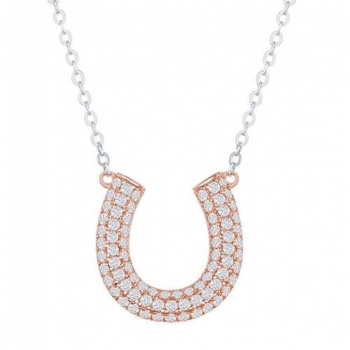 銀色 シルバー ネックレス 【 UNBRANDED STERLING SILVER CUBIC ZIRCONIA HORSESHOE NECKLACE / 】 ジュエリー アクセサリー レディースジュエリー ペンダント|スニケス