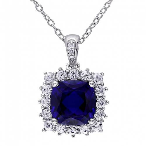銀色 シルバー 青色 ブルー 白色 ホワイト ダイヤモンド ネックレス & 【 STELLA GRACE STERLING SILVER LAB CREATED BLUE SAPPHIRE, WHITE SAPPHIRE DIAMOND ACCENT HALO PENDANT NECKLACE / STERLING SILVER 】 ジュエリー アクセ｜スニケス