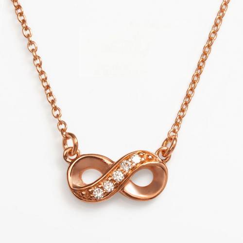 ローズ ゴールド 銀色 シルバー ネックレス 白色 ホワイト 【 SOPHIE MILLER 14K ROSE GOLD OVER SILVER CUBIC ZIRCONIA INFINITY LINK NECKLACE / WHITE 】 ジュエリー アクセサリー レディースジュエリー ペンダント