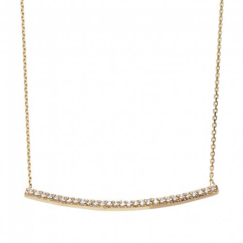 ダイヤモンド ゴールド ネックレス 黄色 イエロー T.W. 【 UNBRANDED 1/5 CARAT DIAMOND 14K GOLD CURVED BAR NECKLACE / YELLOW 】 ジュエリー アクセサリー レディースジュエリー ペンダント｜スニケス 331,470円