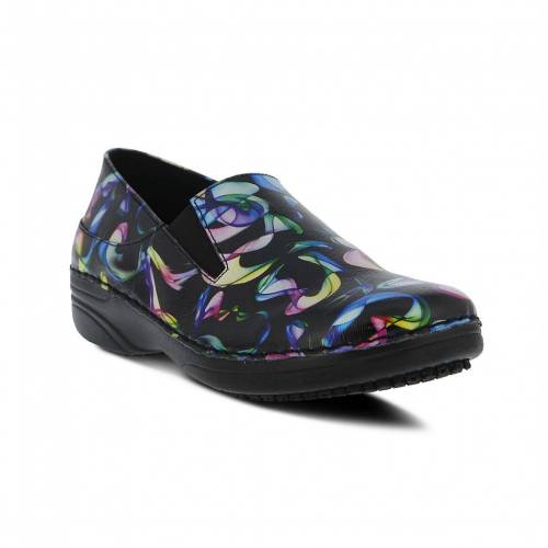 【★百貨店SALE★6/11夜夜中2時迄】発条足取り 発条 黒いこと 黒いこと 【 SPRING STEP PROFESSIONAL MANILA-FREFLO CLOGS / BLACK MULTI 】 置き目毛革