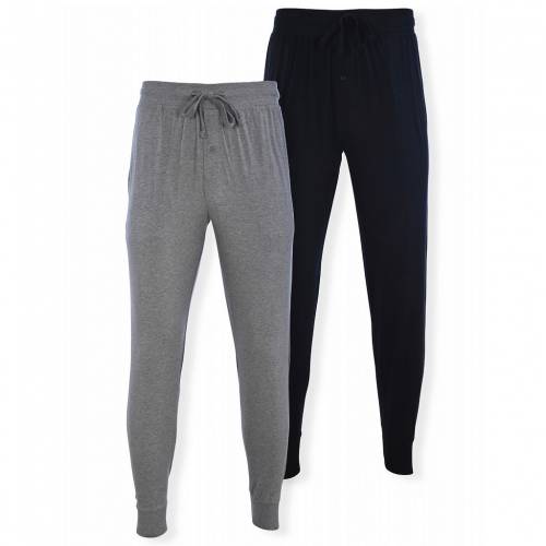 ヘインズ ジャージー ジョガーパンツ 黒色 ブラック 灰色 グレー グレイ ヘザー 【大きめ】 【 HANES BIG \u0026 TALL MODERN-FIT JERSEY JOGGER SLEEP PANTS / BLACK GRAY HEATHER 】 インナー 下着 ナイトウエア メンズ