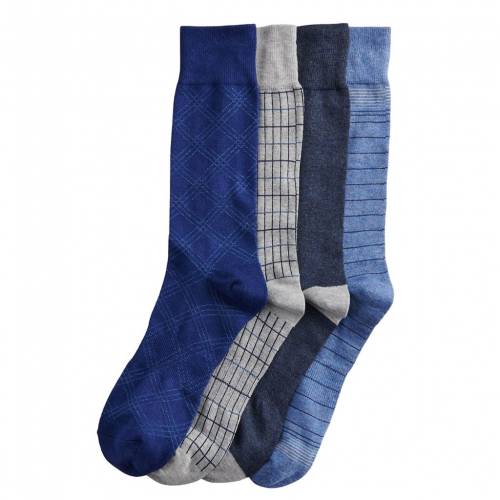 保障できる Croft Barrow クルー 靴下 青色 ブルー ストライプ Stripe Croft Barrow 4pack Opticool Patterned Neutral Crew Socks Blue インナー 下着 ナイトウエア メンズ 下 レッグ 安いそれに目立つ Www Faan Gov Ng