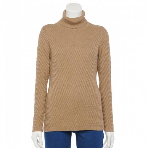 人気ショップが最安値挑戦 Croft Barrow トレーナー ヘザー Heather Croft Barrow Mitered Turtleneck Sweater Tan レディースファッション トップス ニット セーター 人気ブランド Gmsaz Com