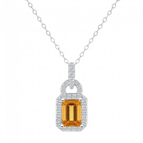 銀色 シルバー 白色 ホワイト ネックレス & 【 CELEBRATION GEMS STERLING SILVER CITRINE WHITE TOPAZ ACCENT LOCK PENDANT NECKLACE / 】 ジュエリー アクセサリー レディースジュエリー ペンダント｜スニケス