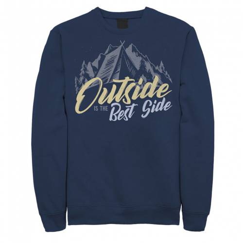 Licensed Character キャラクター グラフィック スウェットシャツ トレーナー 紺色 ネイビー Side メンズ Licensed Character Outside Is The Best Tent Graphic Camping Crewneck Sweatshirt Navy Fmcholollan Org Mx