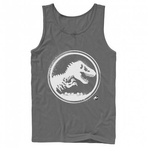 Jurassic World ロゴ タンクトップ チャコール メンズ Jurassic World Fallen Kingdom Paint Splatter Logo Tank Charcoal Paigebird Com