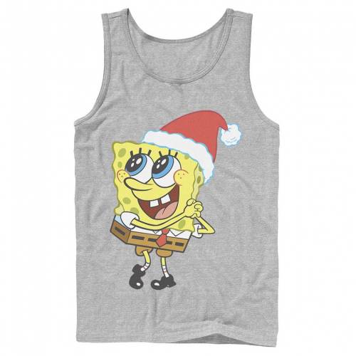 ファッション Nickelodeon カジュアル タンクトップ トップス ヘザー クリスマス ファッションブランド Athletic タンクトップ Dreaming スポンジボブ メンズ Heather Nickelodeon Spongebob Squarepants Santa Hat Dreaming Of Christmas Tank Athletic スニケス