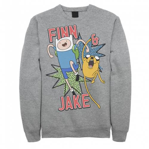 Licensed Character キャラクター タイム フリース ヘザー メンズ Heather Licensed Character Cartoon Network Adventure Time Finn Jake Kapows Fleece Athletic Butlerchimneys Com