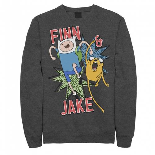 Licensed Character キャラクター タイム フリース チャコール ヘザー メンズ Heather Licensed Character Cartoon Network Adventure Time Finn Jake Kapows Fleece Charcoal Fmcholollan Org Mx