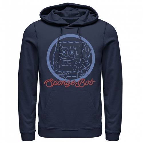 Nickelodeon スポンジボブ アート ロゴ グラフィック フーディー パーカー 紺色 ネイビー メンズ Nickelodeon Spongebob Squarepants Line Art Cursive Logo Portrait Graphic Hoodie Navy Psicologosancora Es