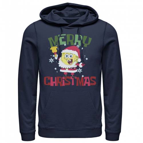 Nickelodeon スポンジボブ クリスマス フーディー パーカー 紺色 ネイビー メンズ Nickelodeon Spongebob Santa Outfit Merry Christmas Hoodie Navy Psicologosancora Es