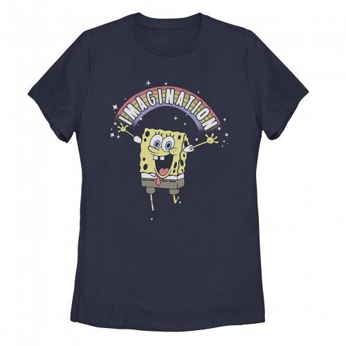 Licensed Character キャラクター スポンジボブ 虹色 レインボー Tシャツ 紺色 ネイビー ジュニア キッズ Licensed Character Spongebob Squarepants Imagination Rainbow Tee Navy Paigebird Com